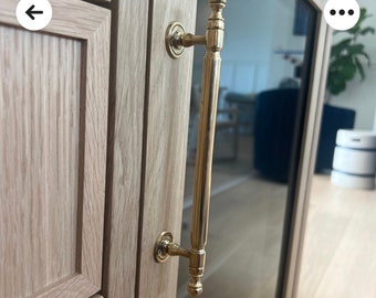 bolt fix solid brass 18" inch long Kitchen Cabinet Grab pulls  45cm Old vintage D Style Door Handle heavy Solid Brass Box lifts Pulls ILYA
