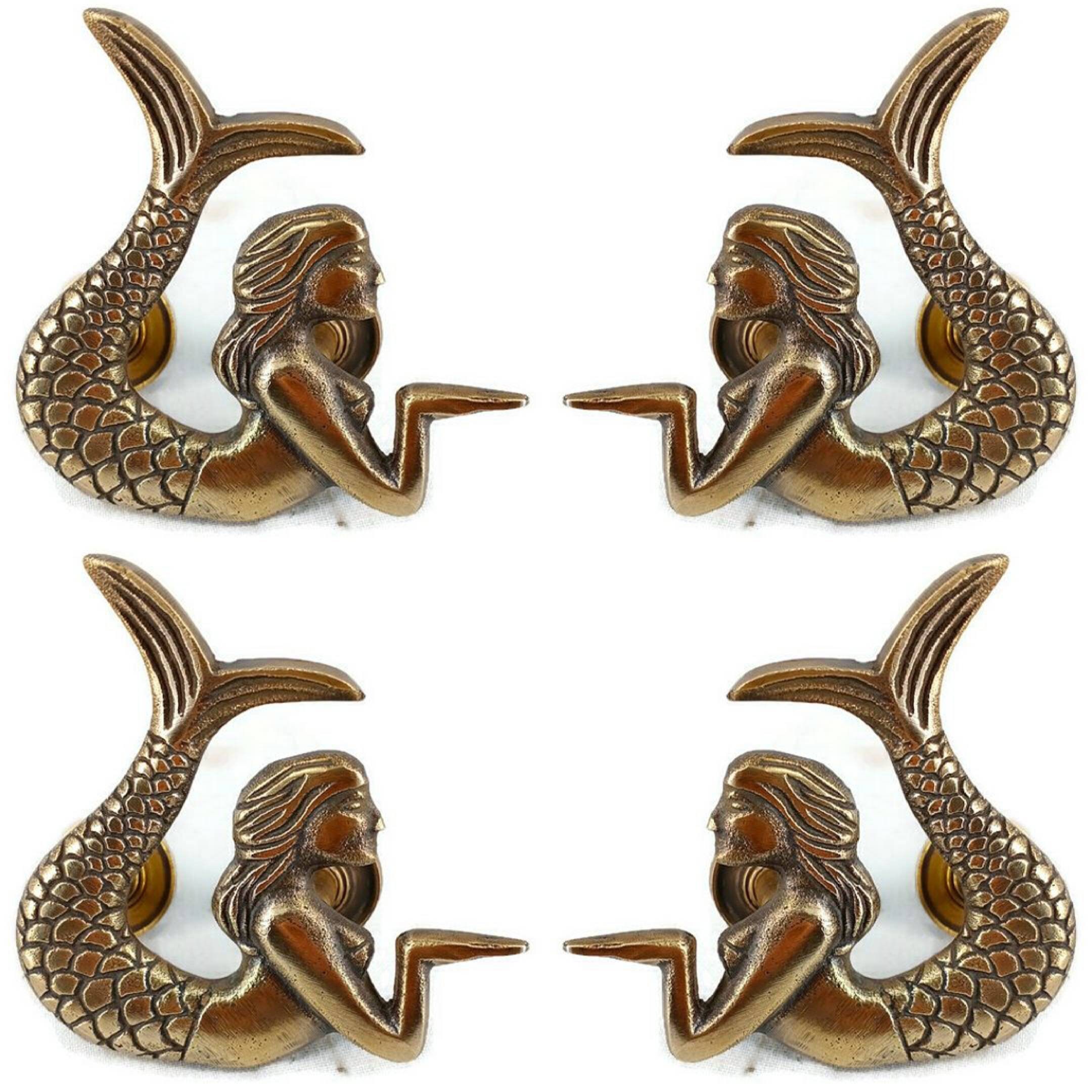 skinny 34cm MERMAID door handle 13" solid brass door PULL aged bronze