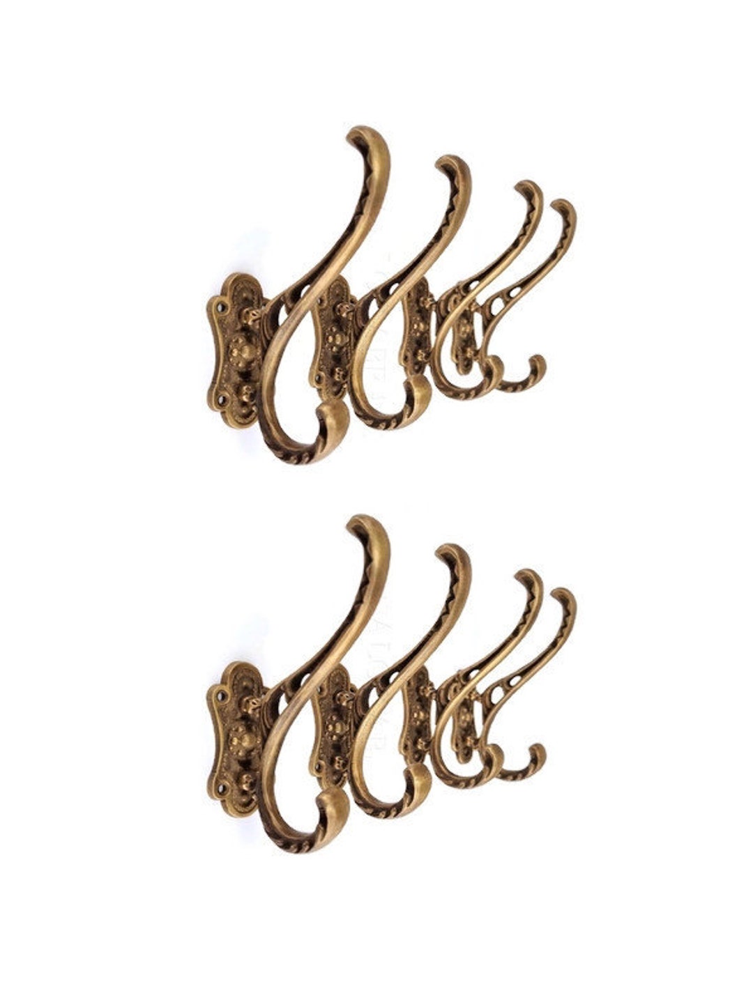 8 Solid Brass Antique Style Coat Hangers Heavy Hooks Old Style 11cm Wall  Mounted Vintage Style Beach Hand Cast Victorian Period 4.1/4 Inch -   Ireland