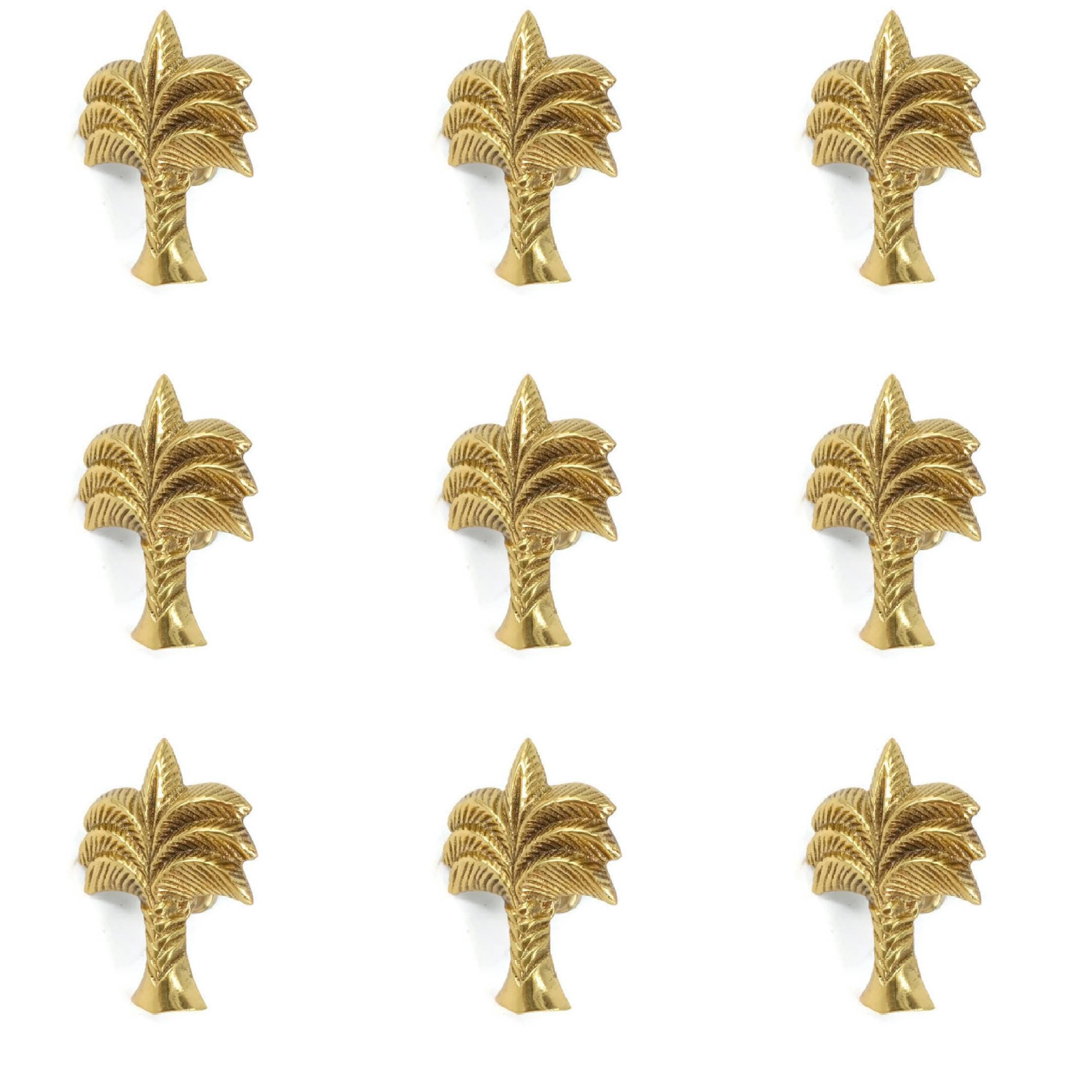 9 Brass Small Palm Tree Solid Brass 6 Cm Knobs Drawers Cabinet