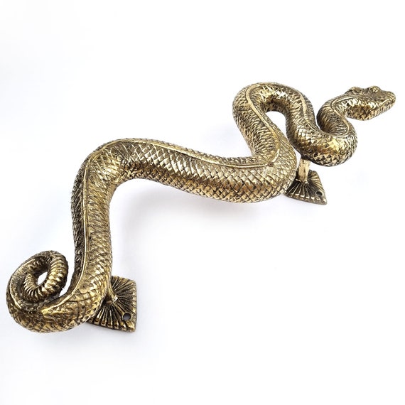 Large Brass RATTLE SNAKE Door HANDLE 16inches Amazing Etsy