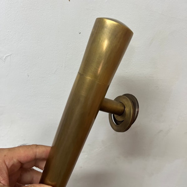 Brass very Large PLAIN 23" inch long nice Door Handle towel rail grab old Style Solid hollow brass rod 57 cm Pull hang aged patina