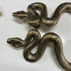 Pair Massive Brass 23.1/2 Inch Rustic Hand Made Large Grab Mojo Python ...