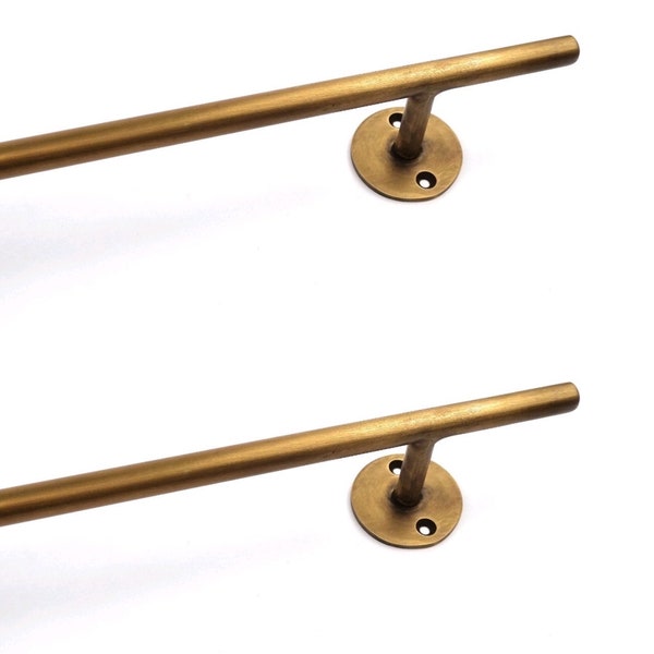 2 solid brass 8 " inch long small version kitchen Cabinet Grab pulls 20 cm Old vintage D Style Door Handle heavy Box Pulls face fix JOL2