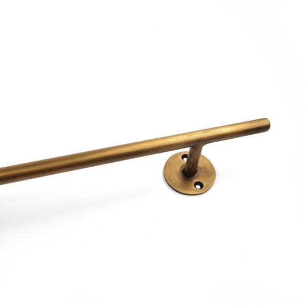 ORDER ONLY Rail solid brass 22 " inch long Kitchen Cabinet Grab pulls Old vintage D Style Door Handle heavy  Box Pulls face fix 56 cm JOL2