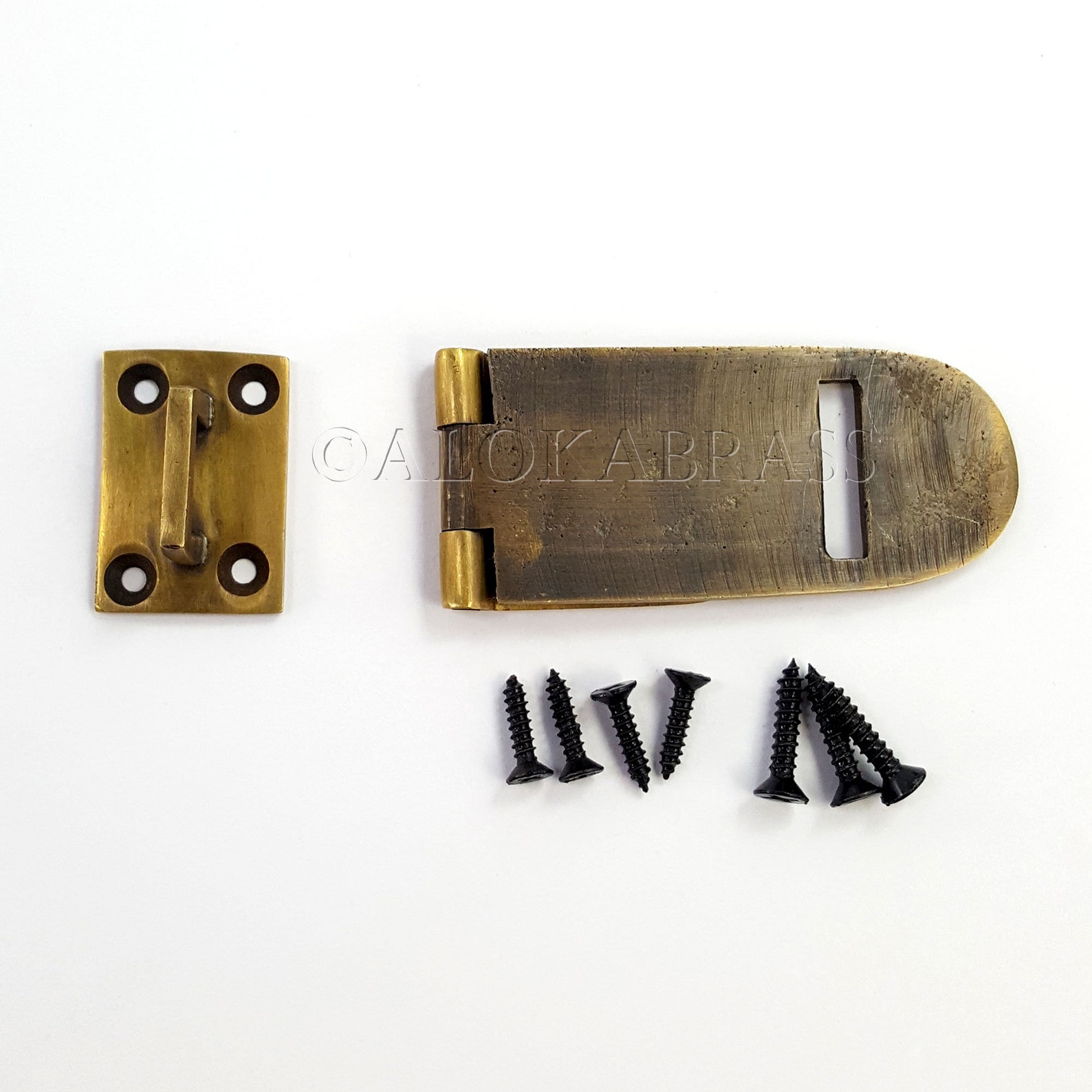 2 Small 10.5cm solid heavy Brass Hasp Staple Latch Catch Old Etsy