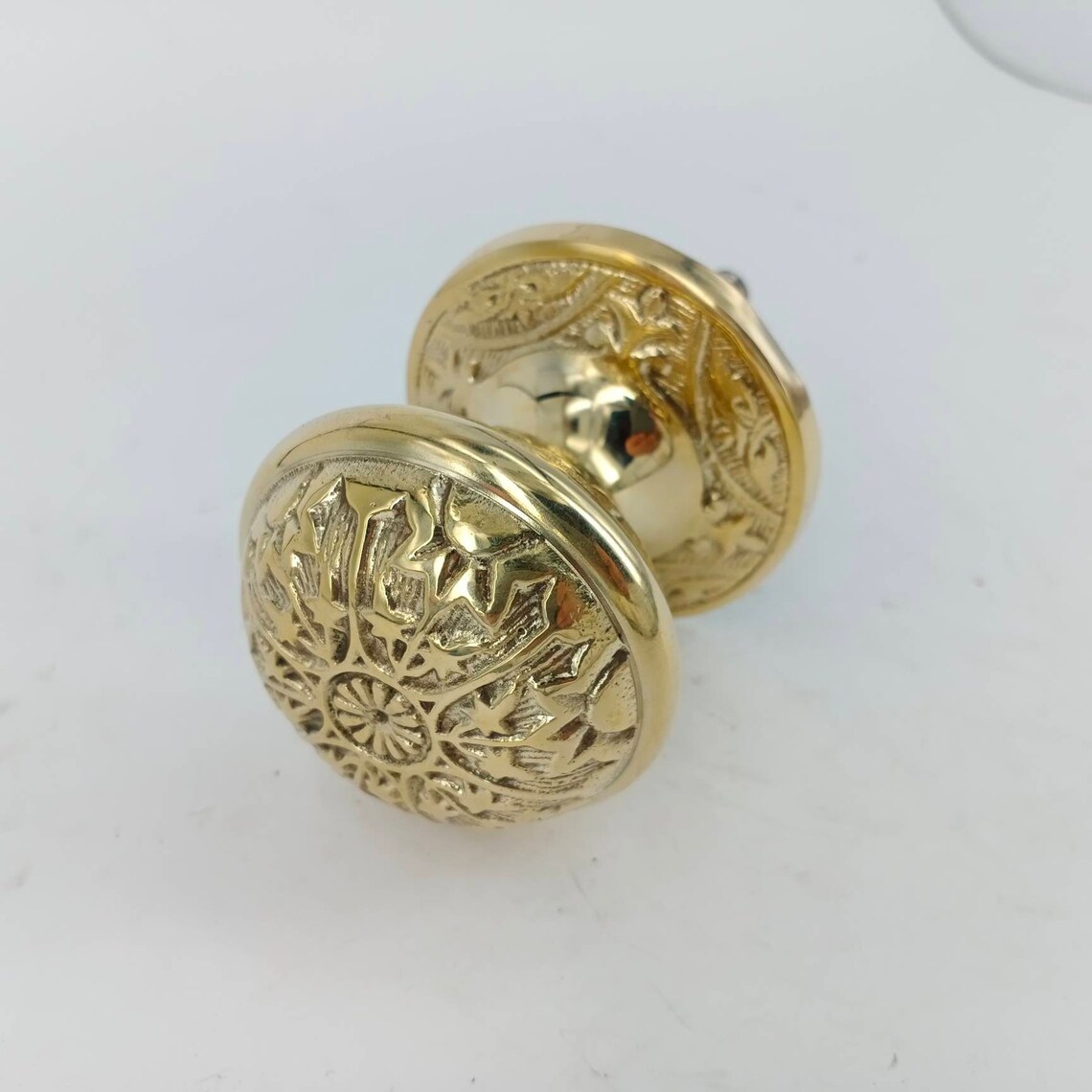 Medium Knob engraved Solid Brass 7 cm wide Knob Drawer Etsy