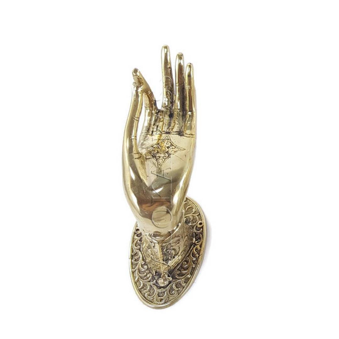 Brass 8 inch Beautiful Buddha Mudra Hand Shape Handle 20cm Knob ...