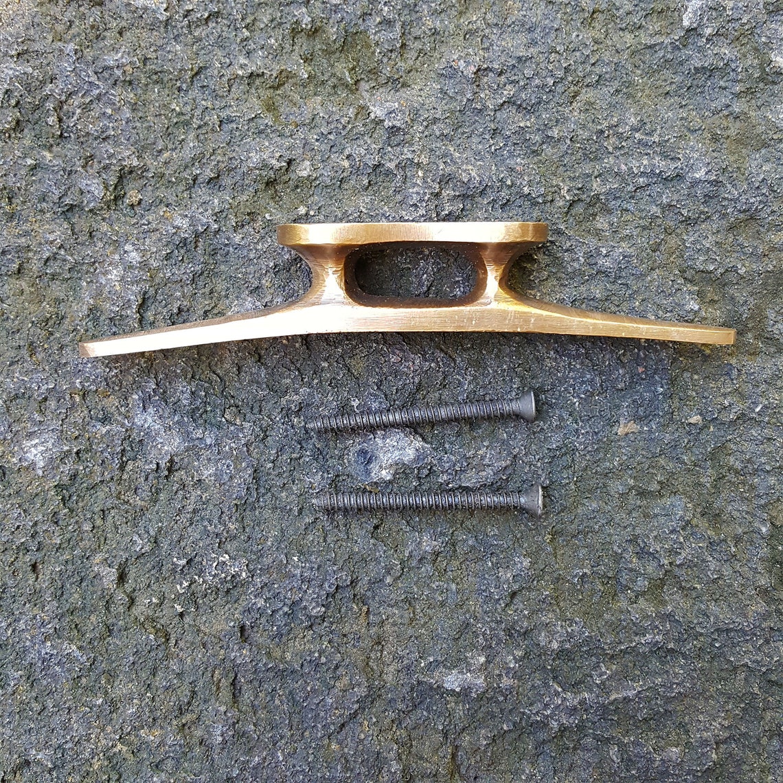 2 brass hand cast 5.1/2 Cleat Tie Down Rope Solid Heavy Etsy