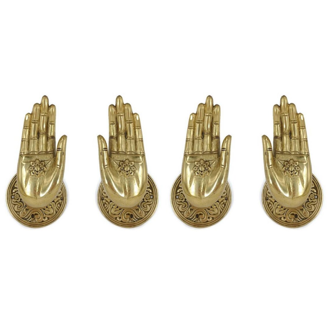 4 brass Beautiful Buddha Open Mudra Hand Shape 2 pairs Lotus | Etsy