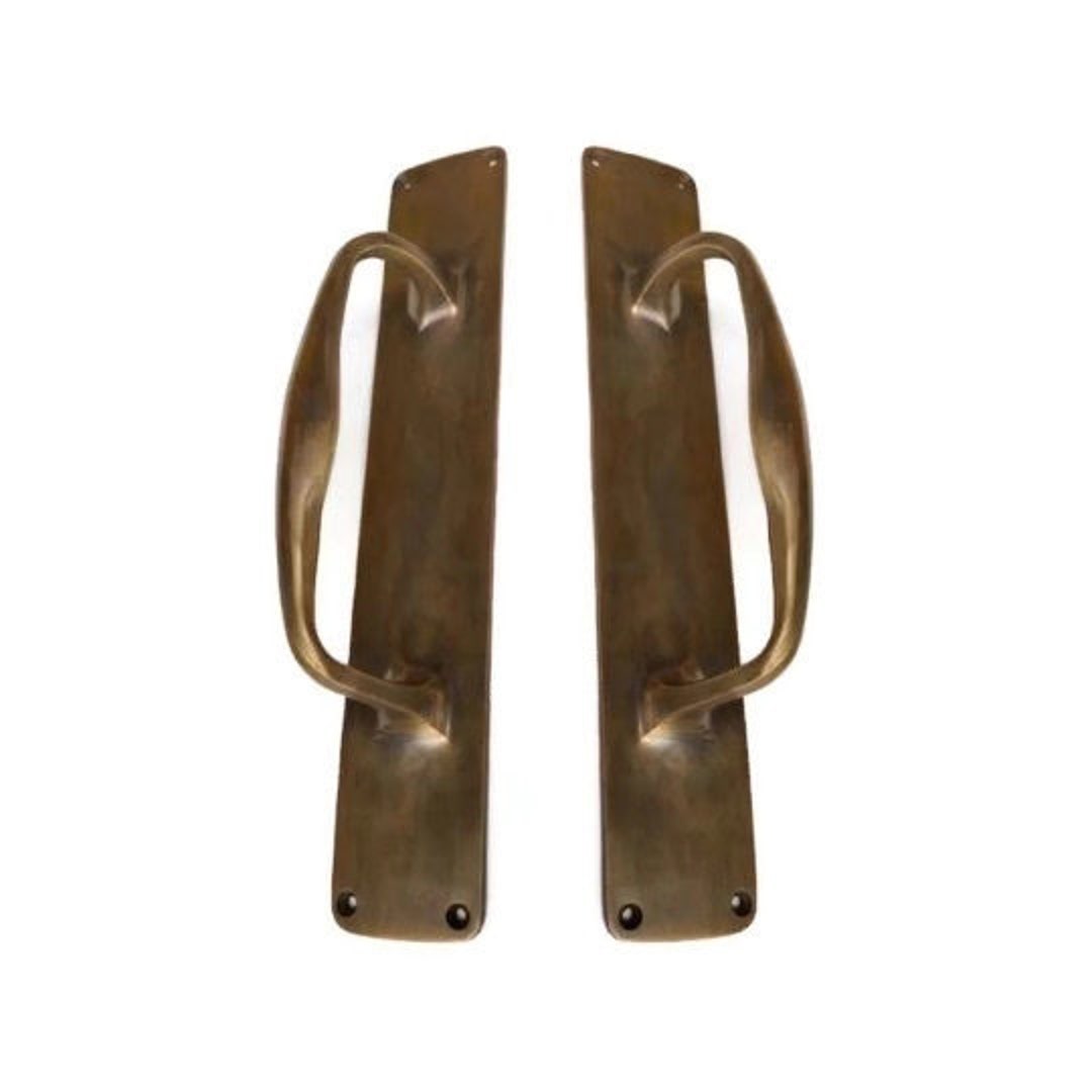 2 Pieces 12 Inch Barn Door Grab Solid Brass Large Plain Handle 30cm