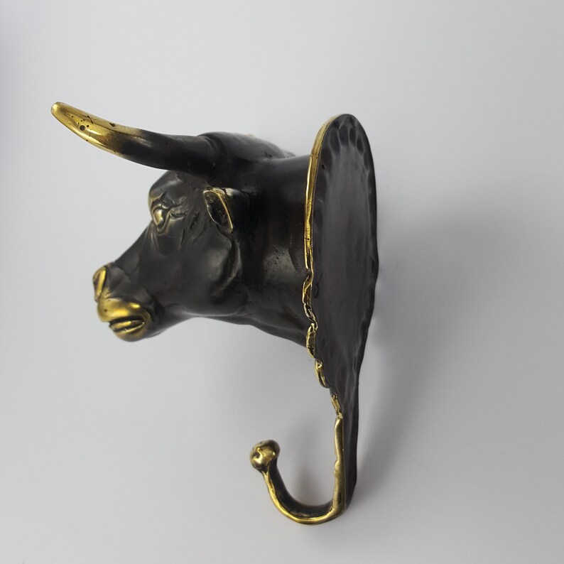 Brass Large 6 Inch 15cm Cow Steer Bull Head Hook Pull Etsy