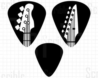 Bass Guitar Pick SVG PNG JPG Cutfile Vector