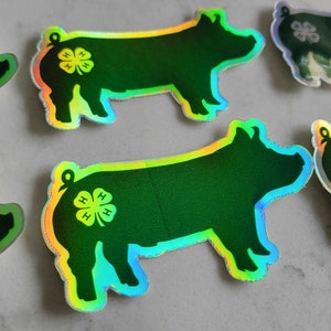 4H Swine/Pig Holographic Stickers