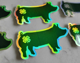 4H Swine/Pig Holographic Stickers