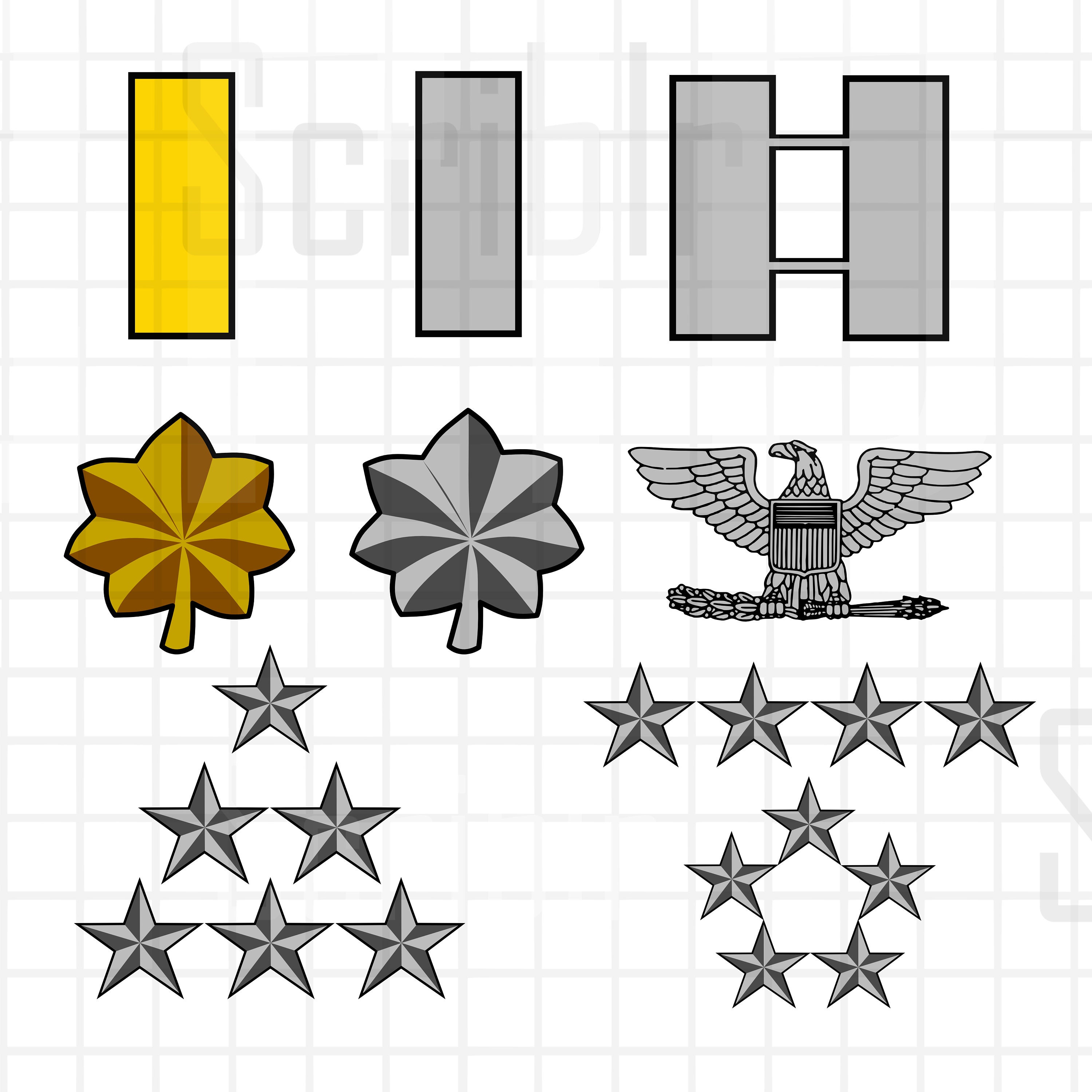 Armyair Forcemarines Officer Rank Vectors Svg Cut Files Etsy