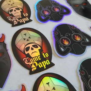 Ghost Ghoul Papa Holographic Stickers