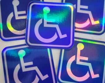 Handicap Holographic Stickers