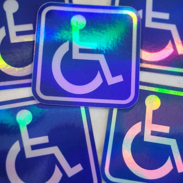 Handicap Holographic Stickers