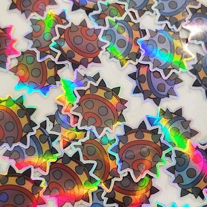 TF2 Red/Blu Demo Sticky Bomb Holographic Stickers