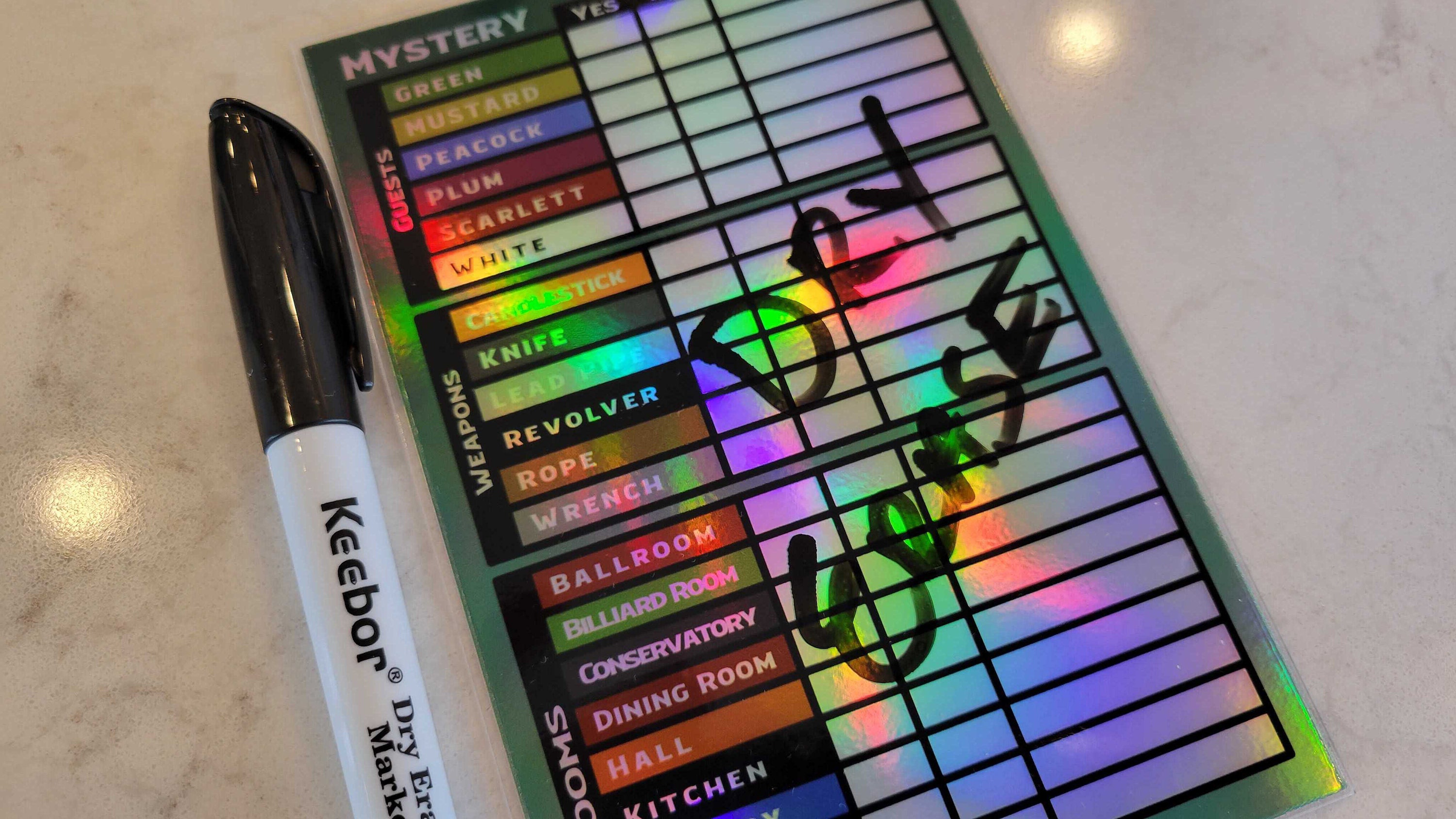 Clue Mystery Murder Game Dry Erase Score Cards Etsy Canada