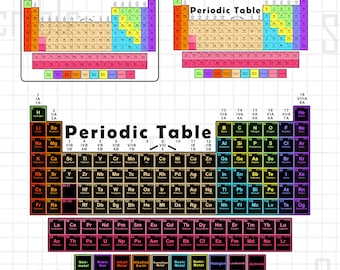 Periodic Table of the Elements SVG PNG DXF Layered by Color Graphic ...