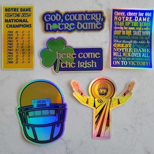 Notre Dame Touchdown Jesus Helmet Irish GCND Holographic Stickers