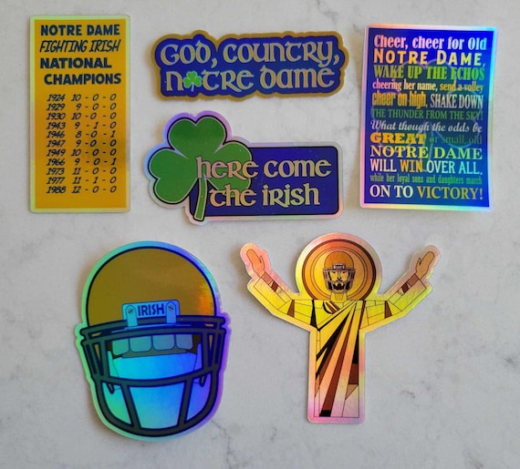 Notre Dame Touchdown Jesus Helmet Irish GCND Holographic Stickers