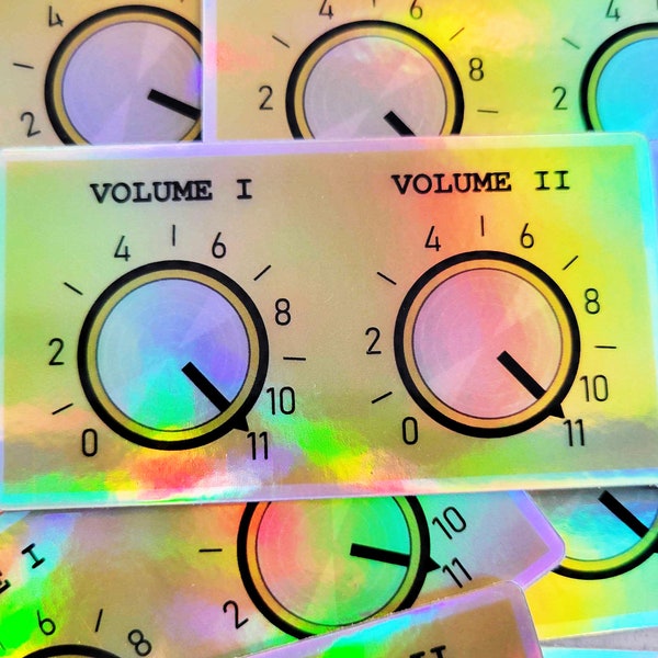 Guitar Amp Volume 11 Holographic Stickers