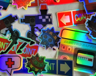 TF2 Red/Blu Holographic Stickers