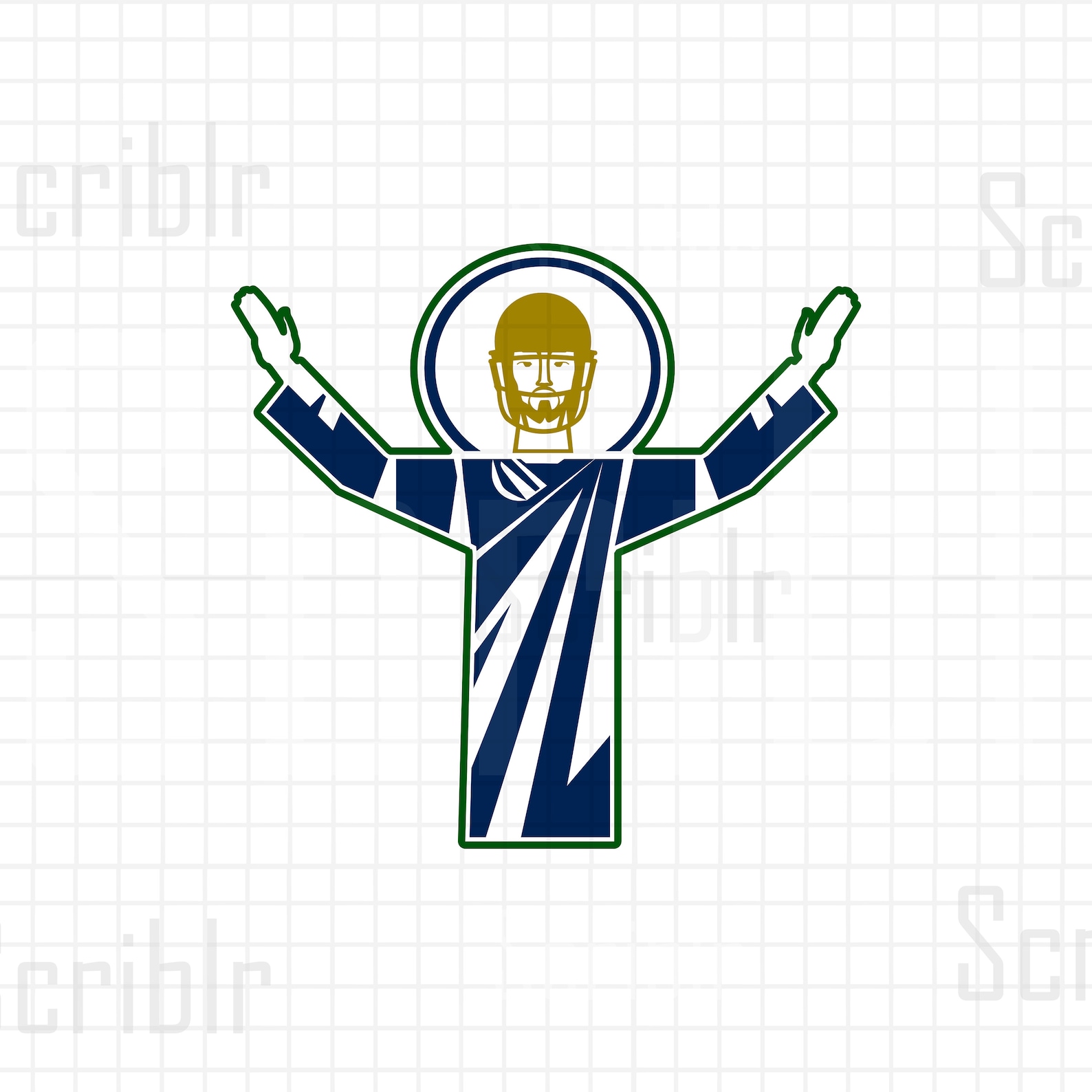 Touchdown Jesus Vector Cutfile SVG JPG PNG Etsy