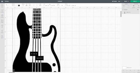 Silhouette - ポン太ページ！ Bass Guitar SVG - Instant Digital Download - Svg, Png, Dxf