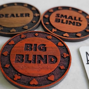 Laser Cut Texas Hold &#39;Em Dealer Blind Chip Markers
