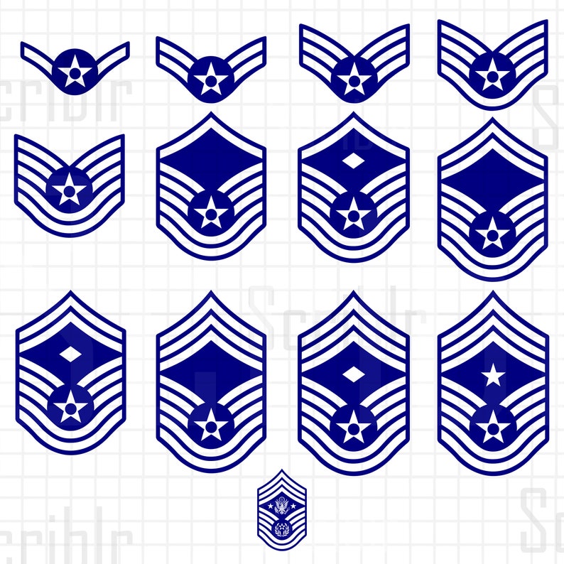 US Air Force Enlisted Rank Vectors SVG PNG Cutfile - Etsy
