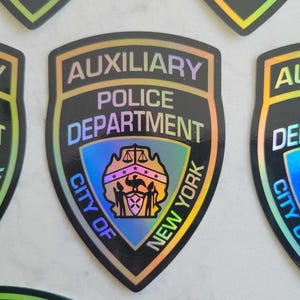 NYPD Auxiliary New Yorkstiftung Polizei Abteilung Holographische Aufkleber