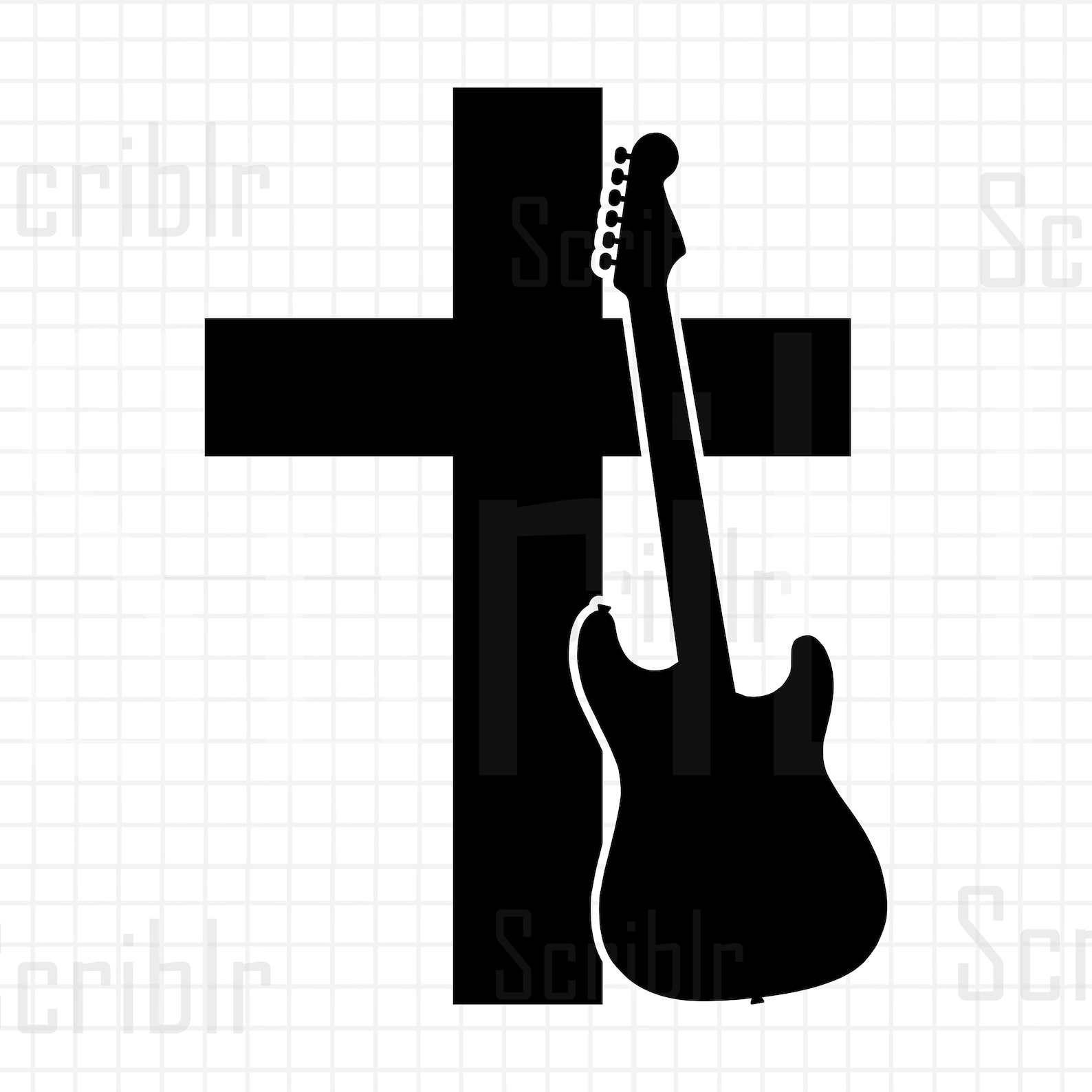 Guitar Cross Vector SVG PNG Cutfile Etsy