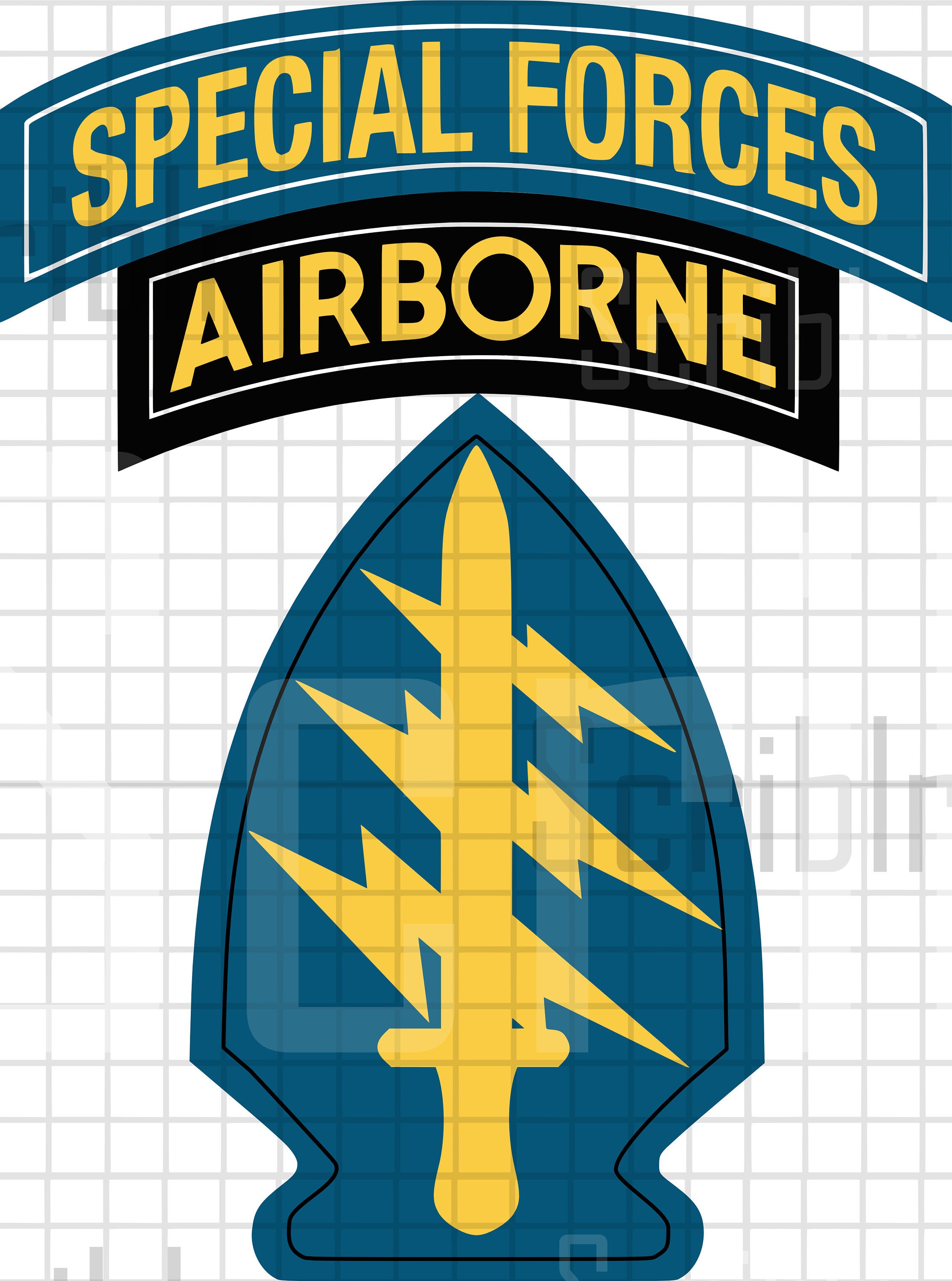 United States Army Special Forces Unit Patch Vector SVG PNG Etsy