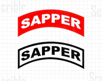 Army Sapper Tab SVG Vector Cutfile