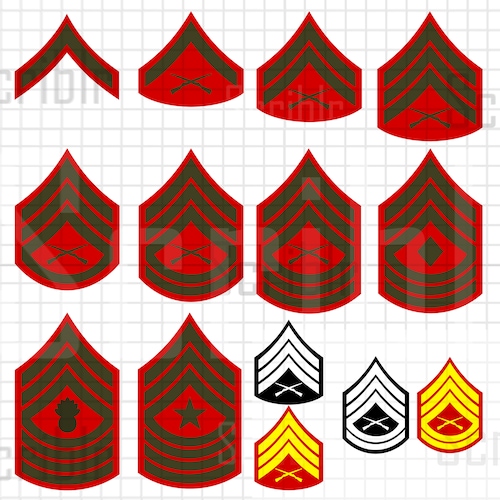 US Marines Enlisted Ranks Vector SVG Cut Files - Etsy