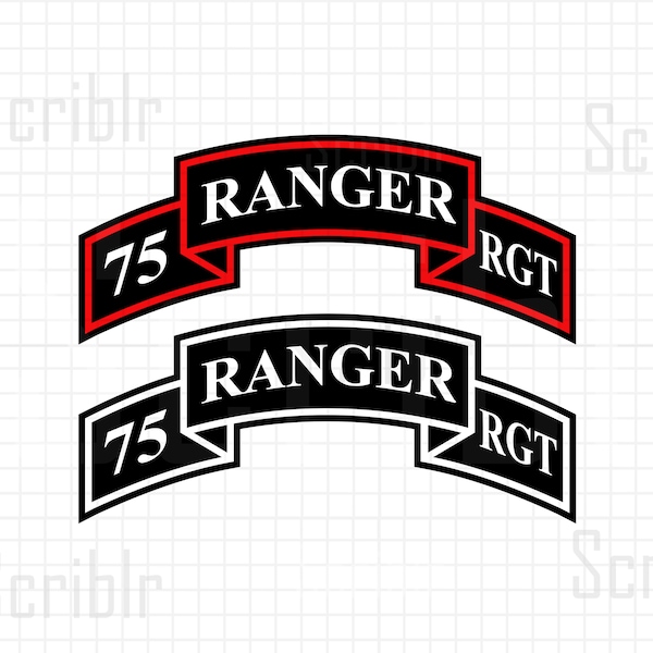 75th Army Ranger Regiment Scroll  SVG Vector Cutfile