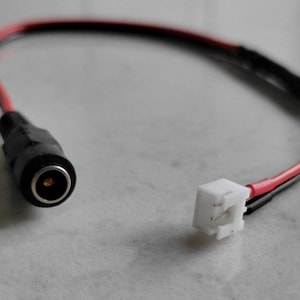 18AWG Female 12V DC Power Cable 2.1mm x 5.5mm to JST-XH 2.54mm 1S 2 Pin Socket Female Connector 22AWG Adapter Cable