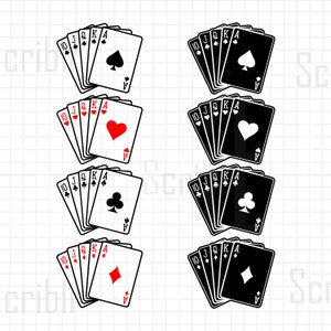 Poker Royal Straight Flush Vectores de alto rango Cutfile PNG SVG JPG