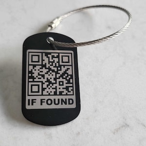 Aluminum Waterproof QR Code Luggage Key Tag Laser Etched