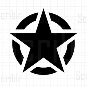 Retro estrela militar vetor SVG JPG PNG arquivo de corte