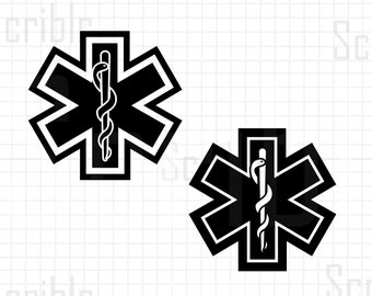 Archivo de corte vectorial SVG PNG de Estrella de la Vida EMS