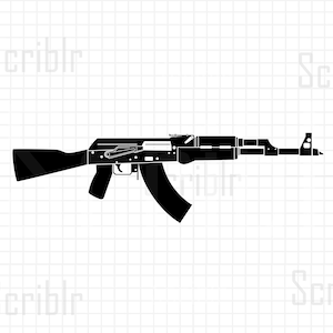 AK-47 Assault Rifle SVG Vector PNG