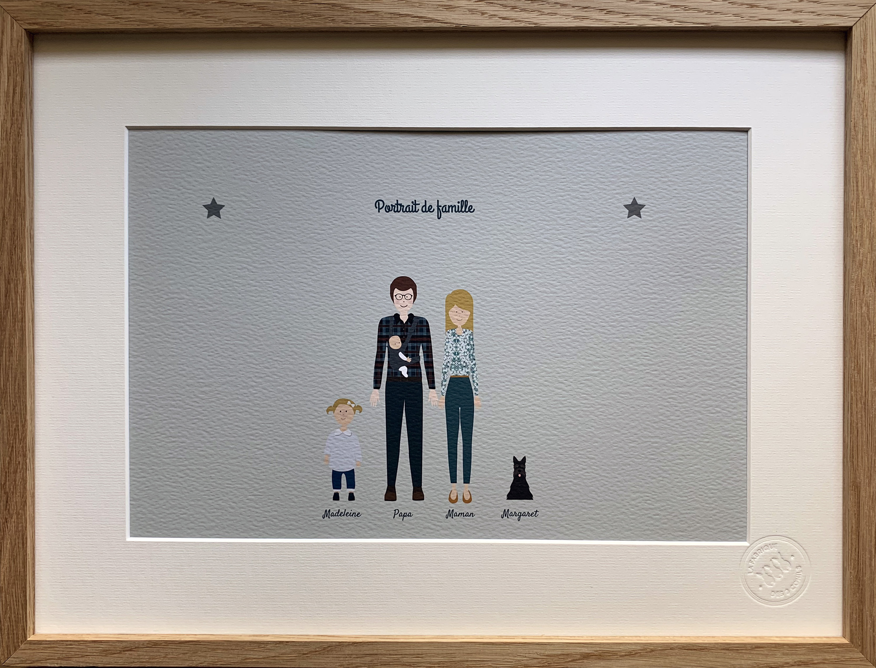 Illustration Famille Modèle Étoiles Vert