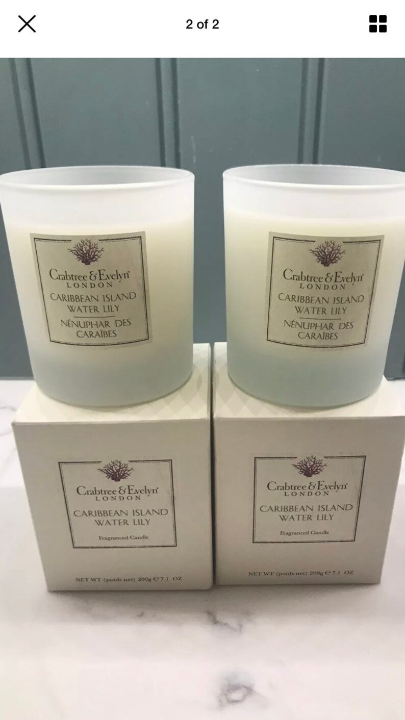 Crabtree /& Evelyn Caribbean Island Water Lily Candles