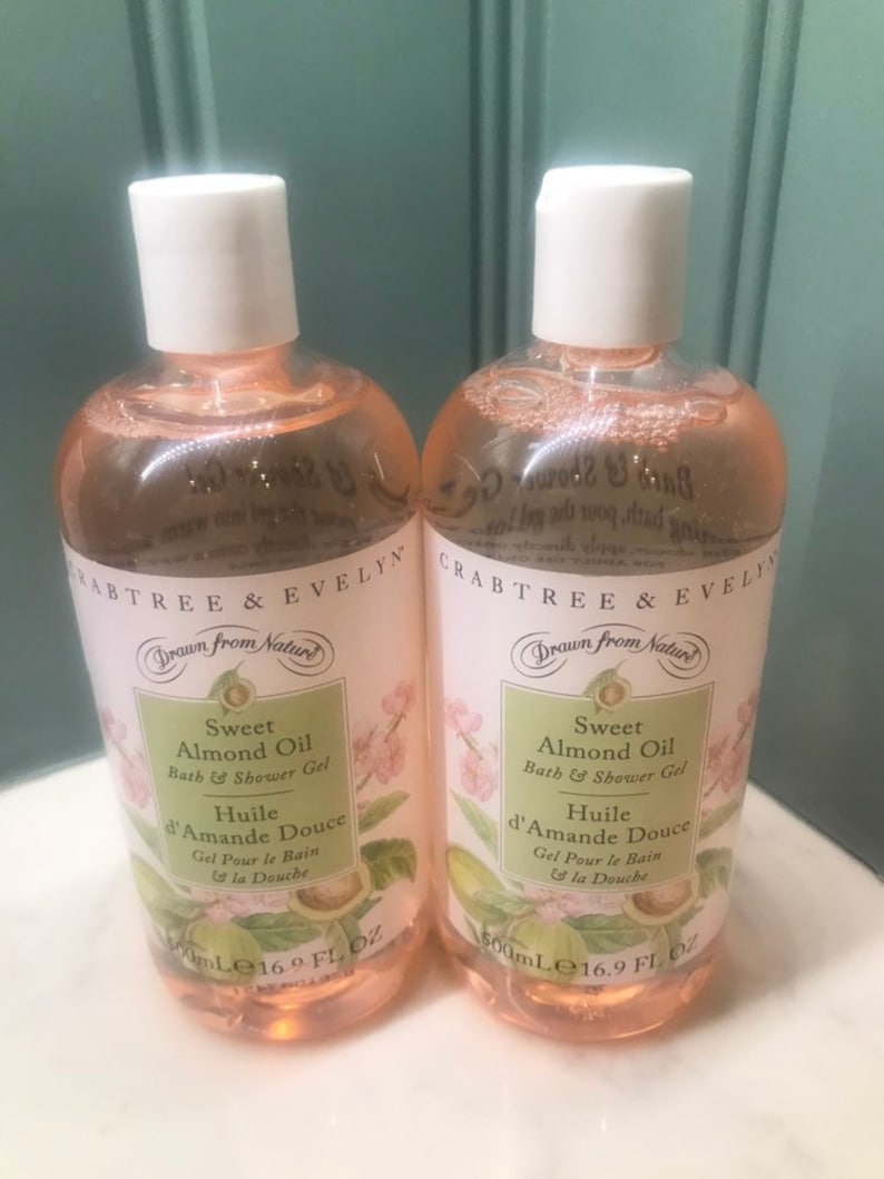 Crabtree & Evelyn Sweet Almond Oil bath and shower gel x two Etsy