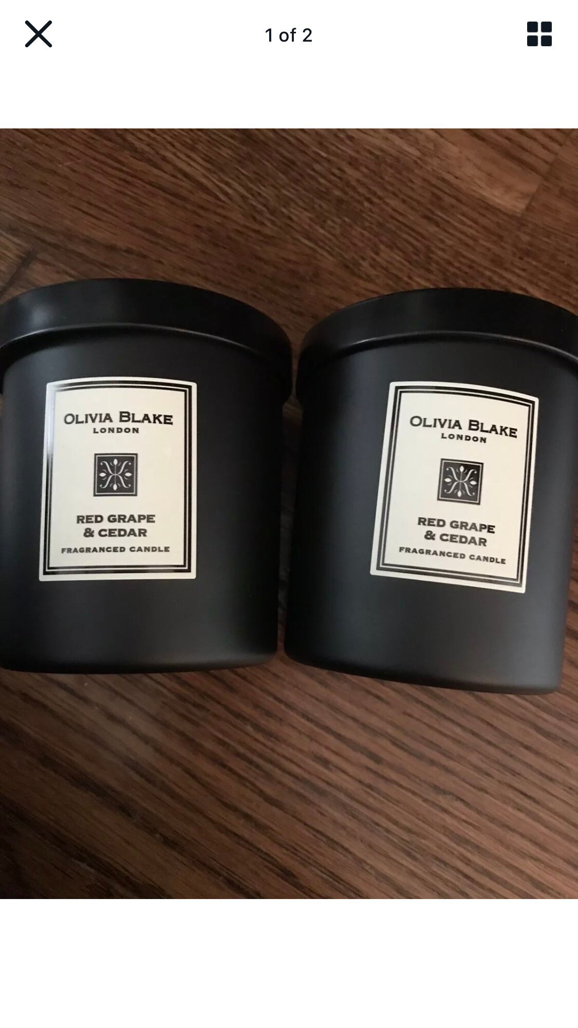 2 Olivia Blake London Red Grape & Cedar candles Etsy